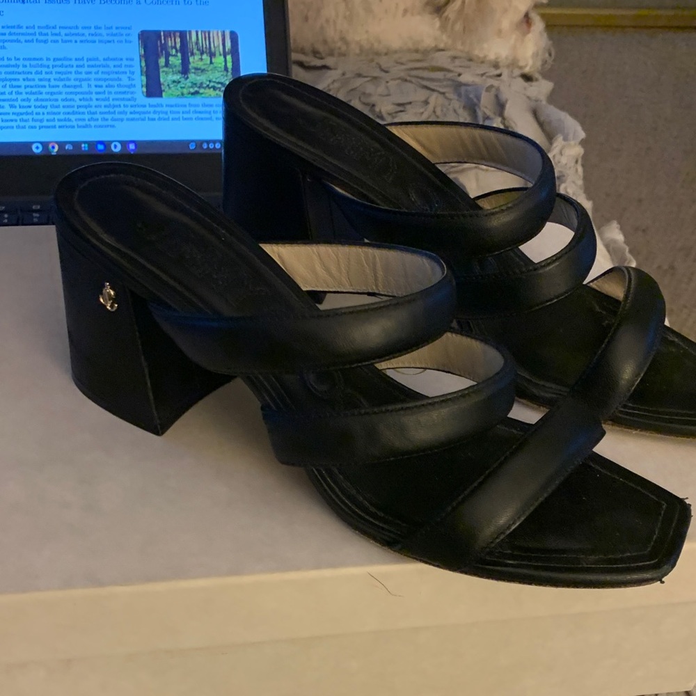 Jimmy Choo Black Leather Mules